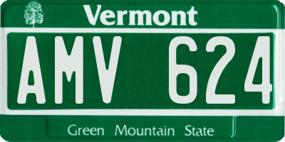 VT license plate AMV624