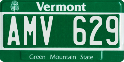 VT license plate AMV629