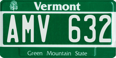 VT license plate AMV632
