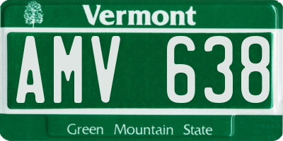 VT license plate AMV638