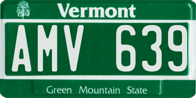 VT license plate AMV639