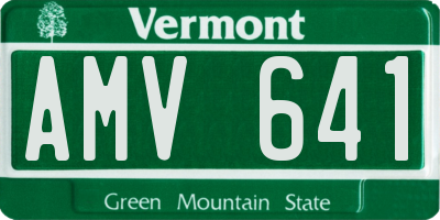 VT license plate AMV641