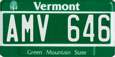 VT license plate AMV646
