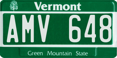 VT license plate AMV648