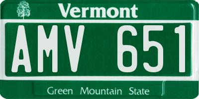 VT license plate AMV651