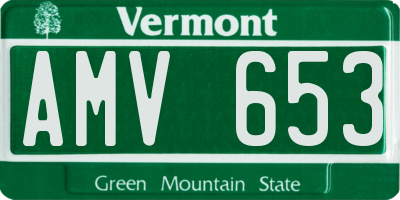VT license plate AMV653