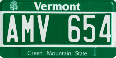 VT license plate AMV654