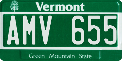 VT license plate AMV655