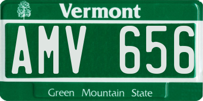 VT license plate AMV656