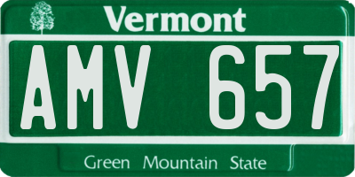 VT license plate AMV657