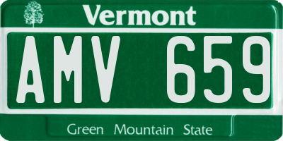 VT license plate AMV659
