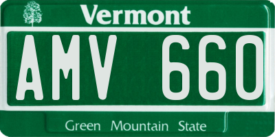 VT license plate AMV660