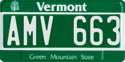 VT license plate AMV663