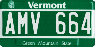 VT license plate AMV664