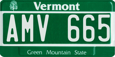 VT license plate AMV665