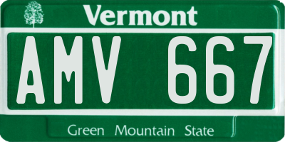 VT license plate AMV667