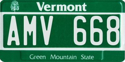 VT license plate AMV668