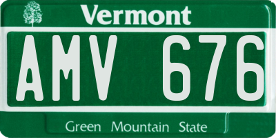 VT license plate AMV676