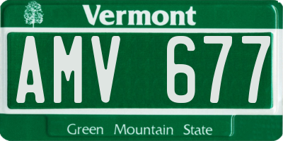 VT license plate AMV677