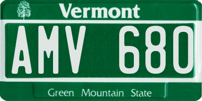 VT license plate AMV680