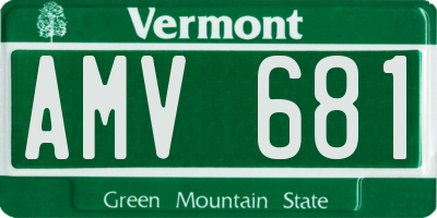 VT license plate AMV681