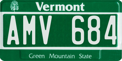 VT license plate AMV684
