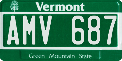 VT license plate AMV687