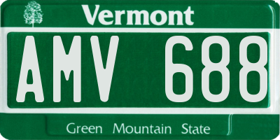 VT license plate AMV688