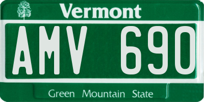 VT license plate AMV690