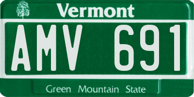 VT license plate AMV691