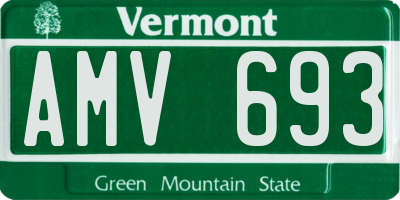 VT license plate AMV693