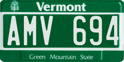 VT license plate AMV694
