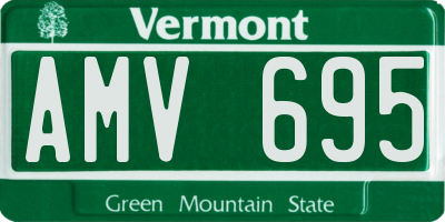 VT license plate AMV695