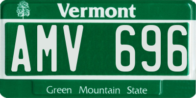 VT license plate AMV696