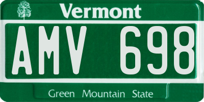 VT license plate AMV698