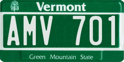 VT license plate AMV701