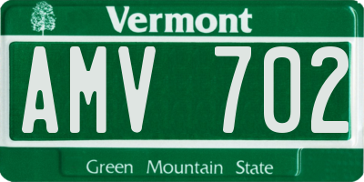VT license plate AMV702