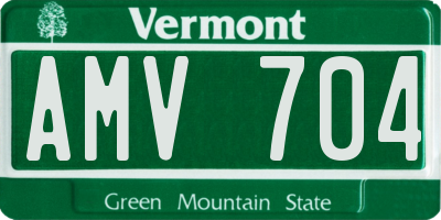 VT license plate AMV704
