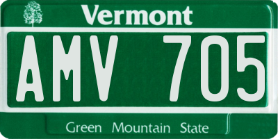 VT license plate AMV705