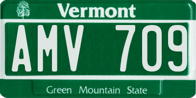 VT license plate AMV709