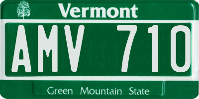 VT license plate AMV710