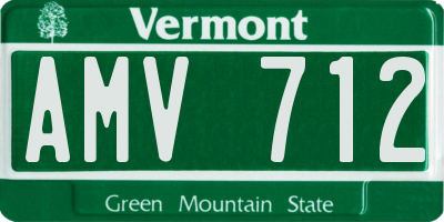 VT license plate AMV712