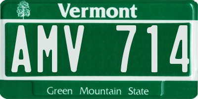VT license plate AMV714