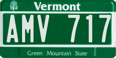 VT license plate AMV717