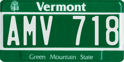 VT license plate AMV718
