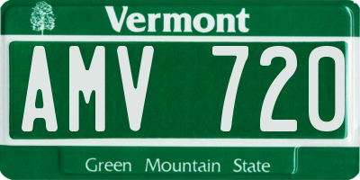 VT license plate AMV720