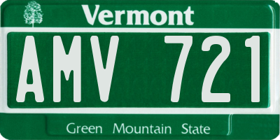 VT license plate AMV721