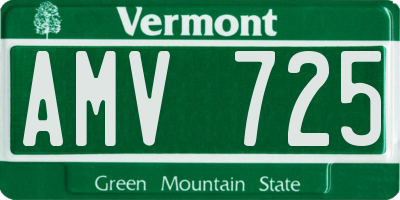 VT license plate AMV725