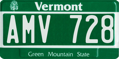 VT license plate AMV728