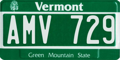 VT license plate AMV729